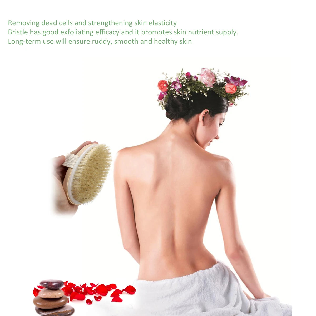 Wooden Bristle Body Shower Brush