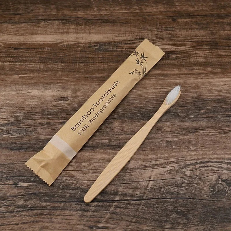 Ten-Piece Bamboo Toothbrush Set