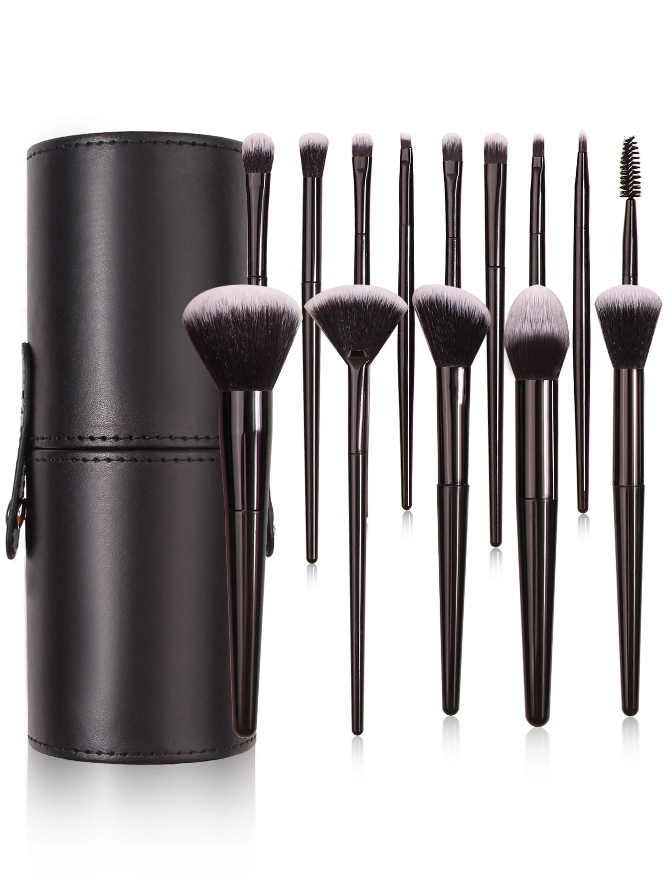 Soft Black Makeup Brush Set