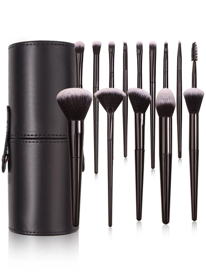 Soft Black Makeup Brush Set