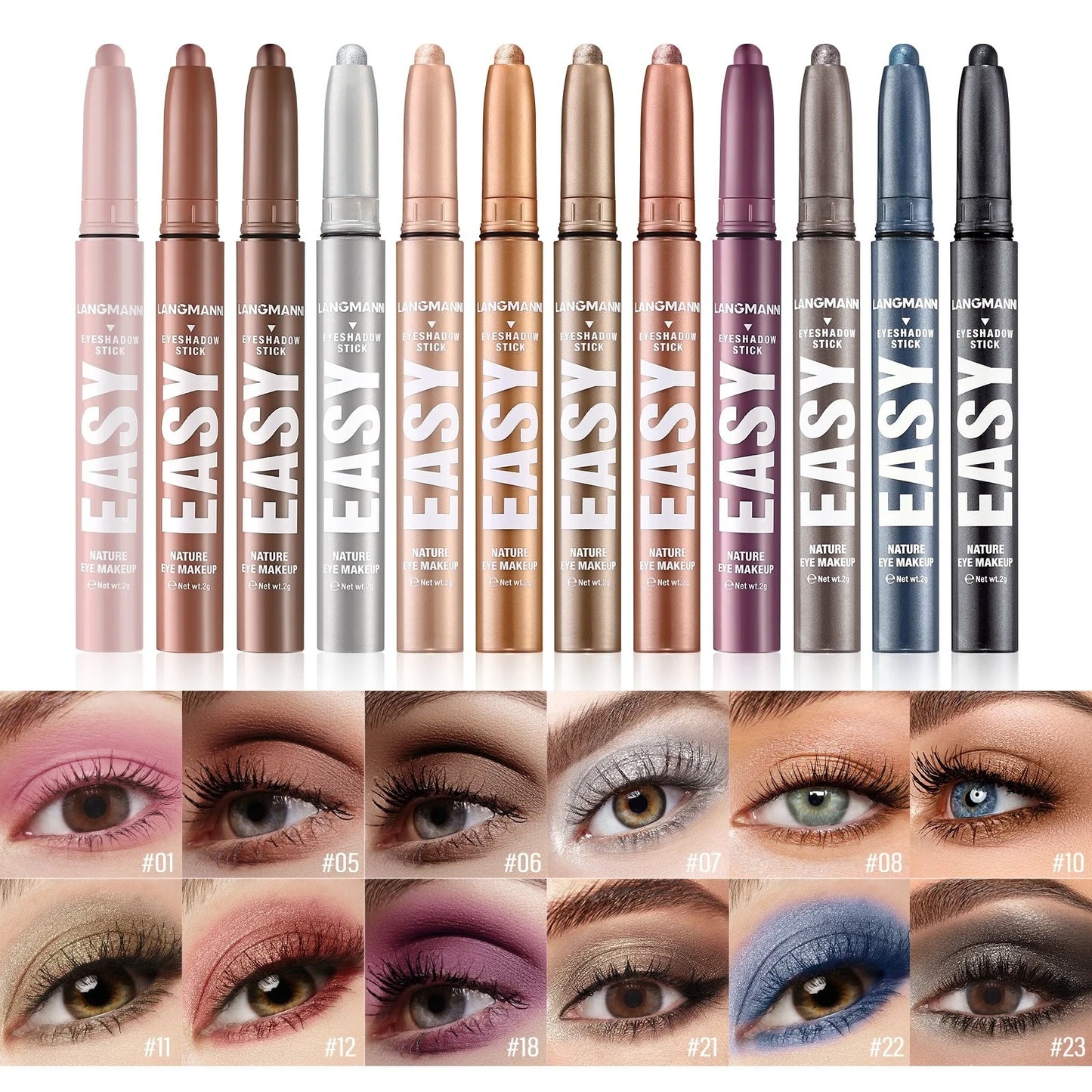 Twelve Color Shimmer Eyeshadow Stick