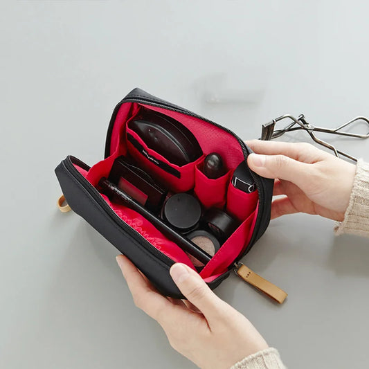Compact Nylon Zipper Makeup Pouch