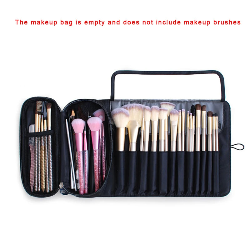Roll-Up Oxford Makeup Brush Bag