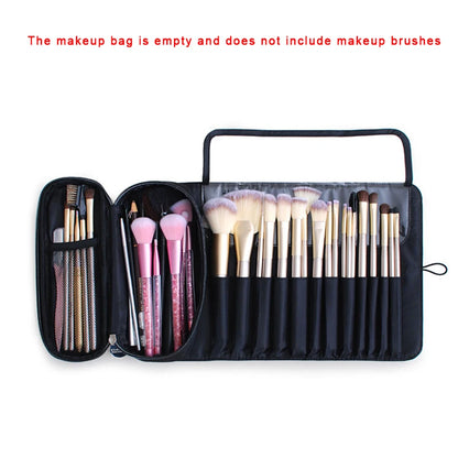 Roll-Up Oxford Makeup Brush Bag