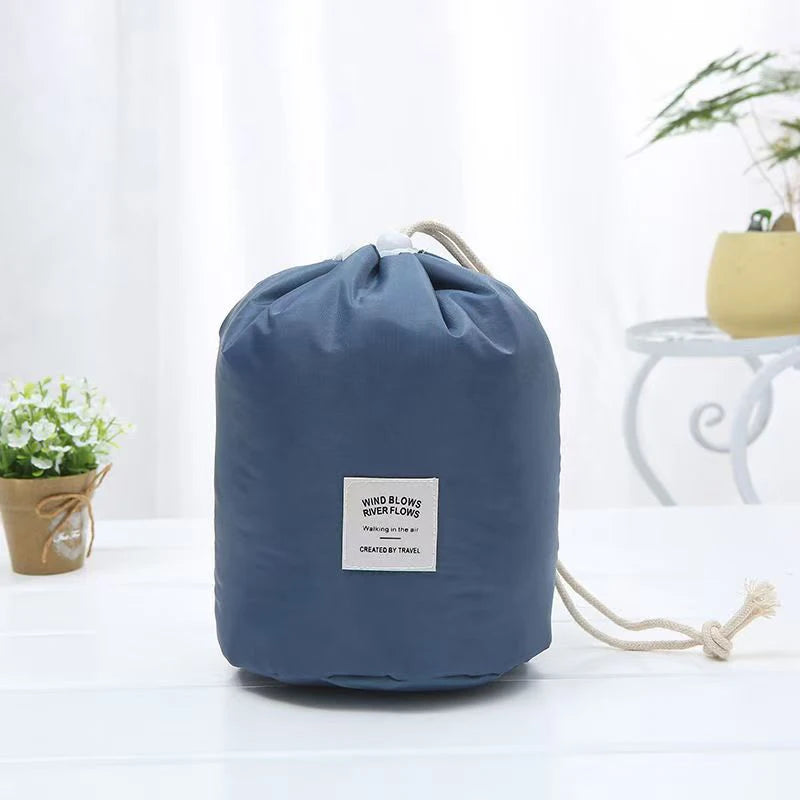 High-Capacity Round Cosmetic Travel Bag