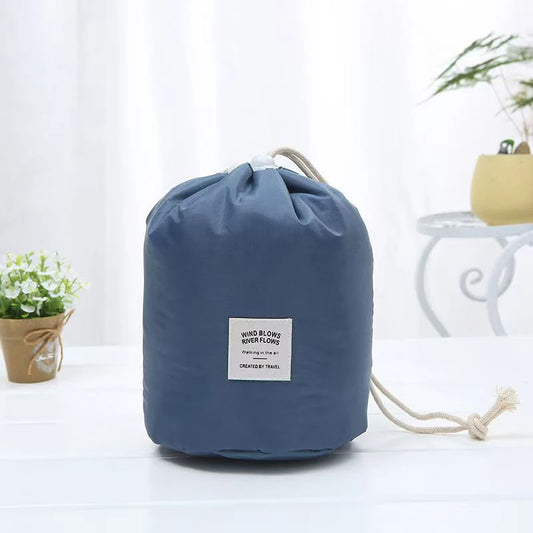 High-Capacity Round Cosmetic Travel Bag