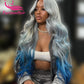 Gray Blue Body Wave Wig