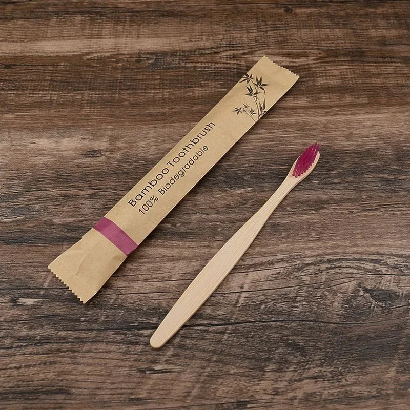Ten-Piece Bamboo Toothbrush Set
