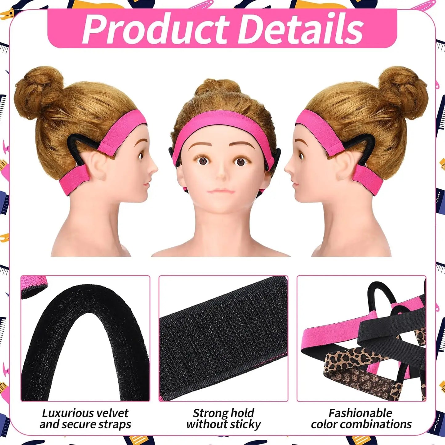 Adjustable No-Slip Wig Headband