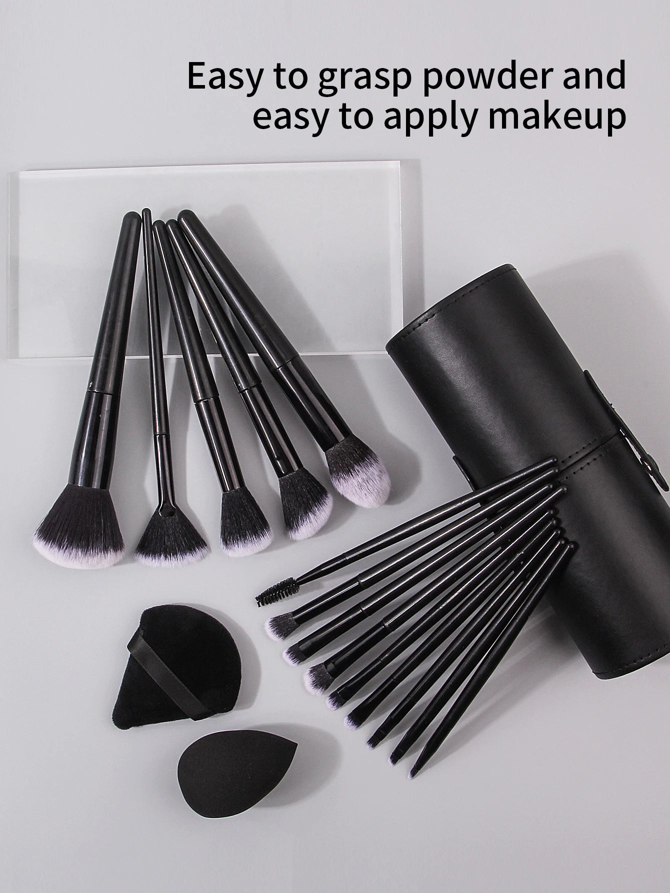 Soft Black Makeup Brush Set