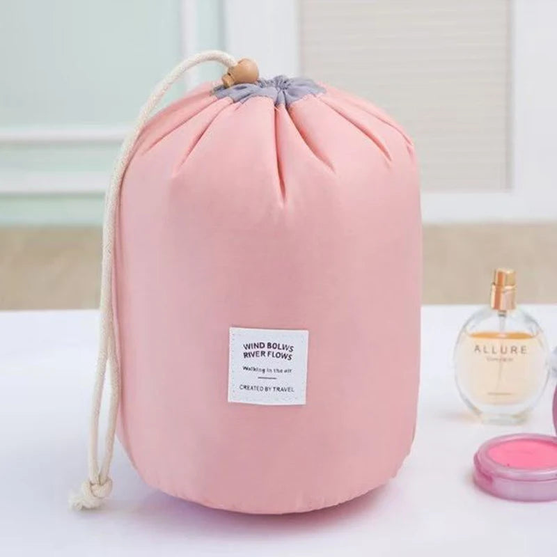 High-Capacity Round Cosmetic Travel Bag