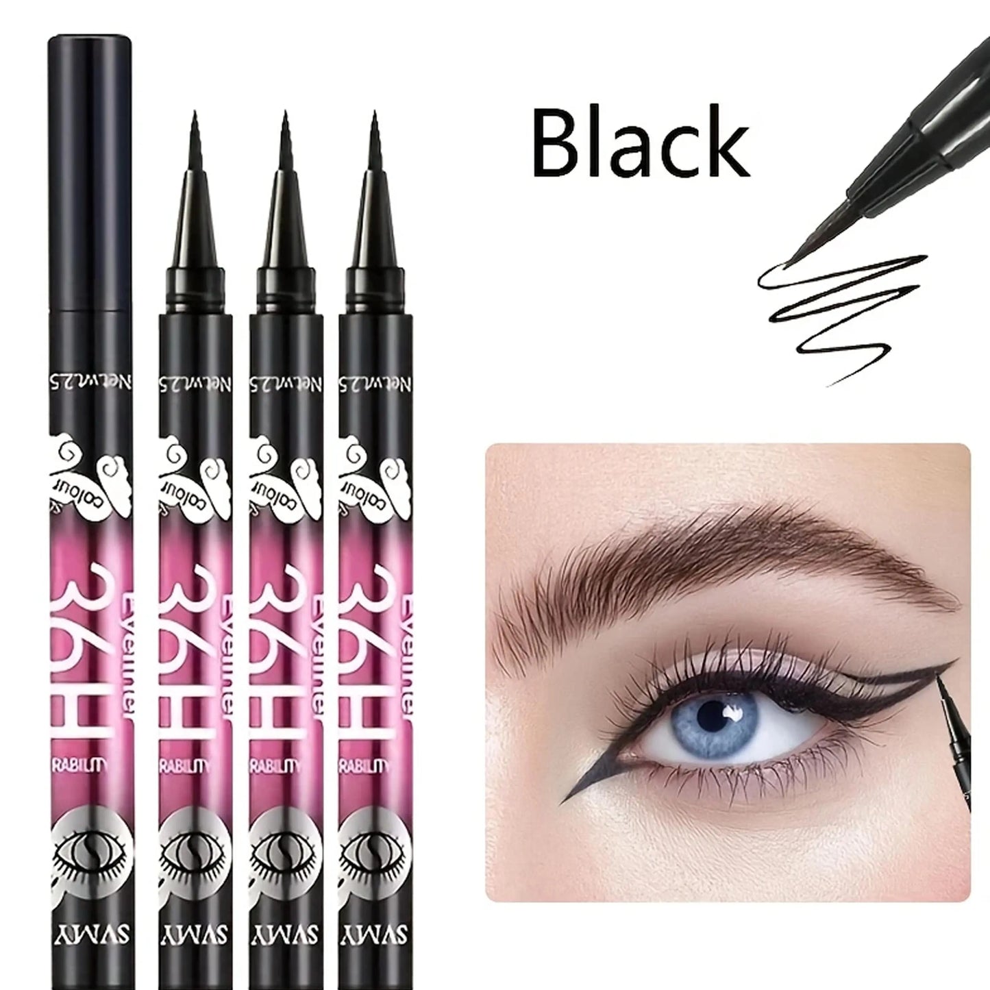Waterproof Black Eyeliner Pencil Set