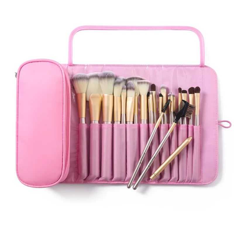 Roll-Up Oxford Makeup Brush Bag