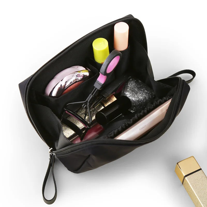 Compact Nylon Zipper Makeup Pouch
