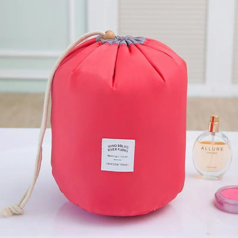 High-Capacity Round Cosmetic Travel Bag