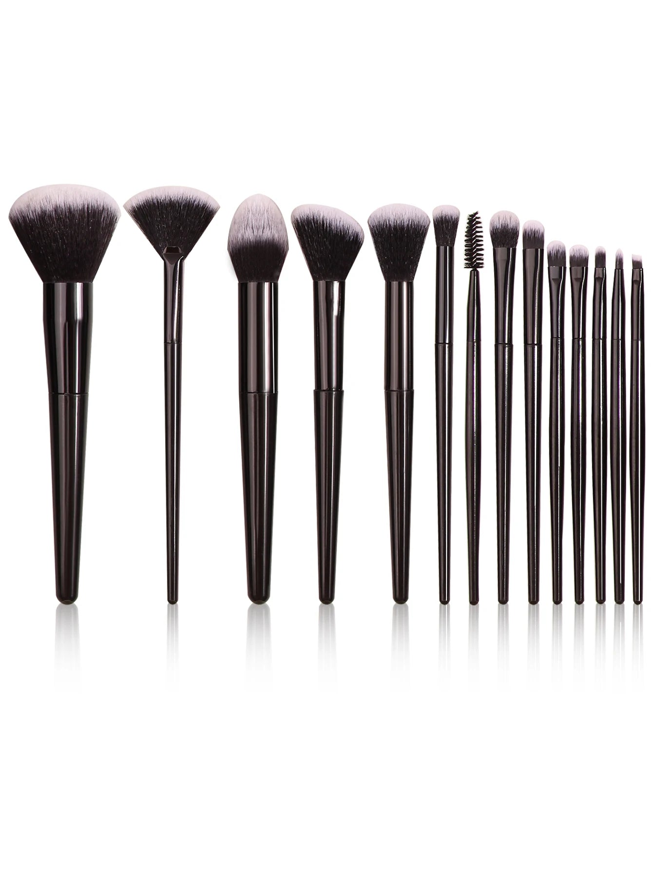 Soft Black Makeup Brush Set