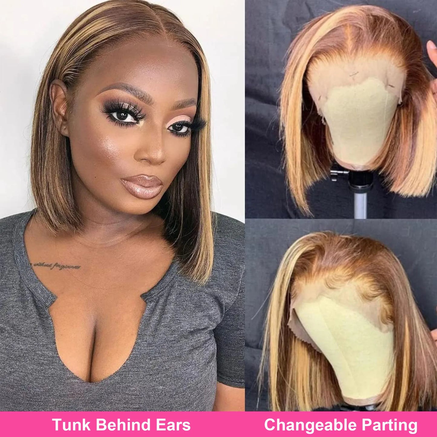 Ombre Honey Blonde Bob Wig