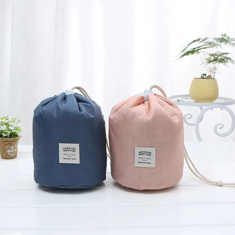 High-Capacity Round Cosmetic Travel Bag