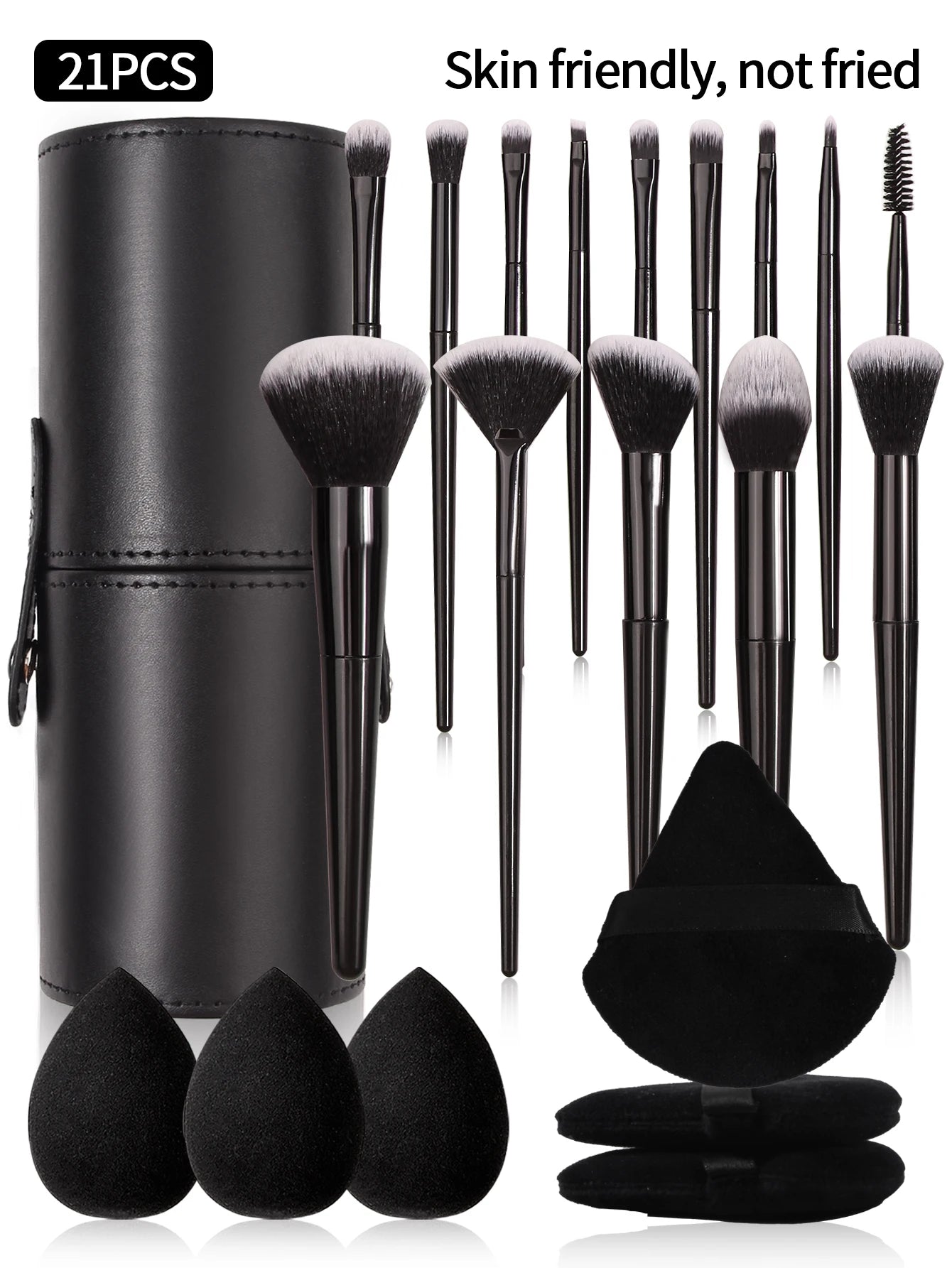 Soft Black Makeup Brush Set