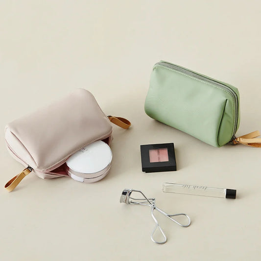 Compact Nylon Zipper Makeup Pouch