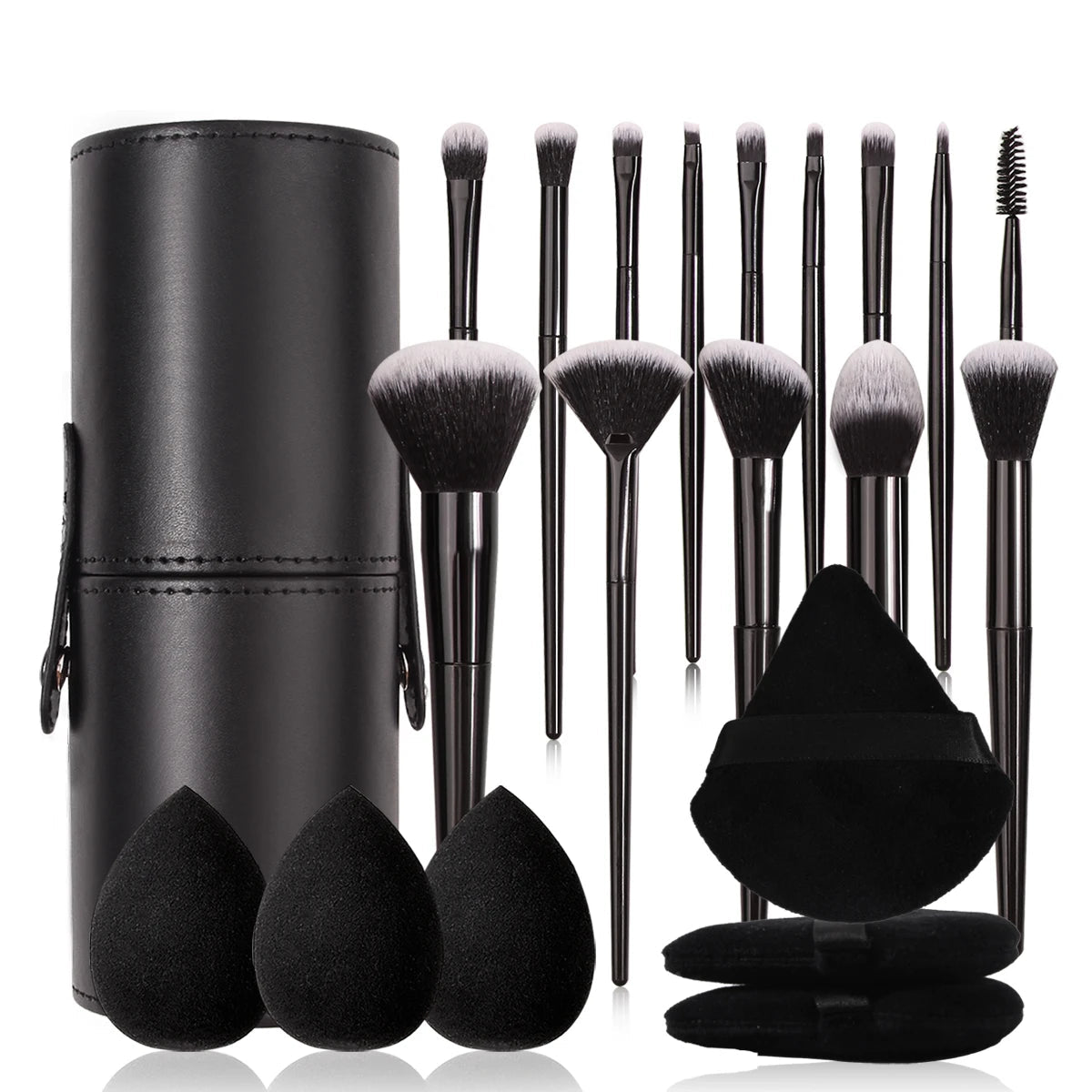 Soft Black Makeup Brush Set