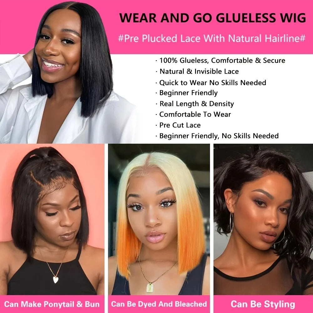 Glueless Straight Bob Lace Wig