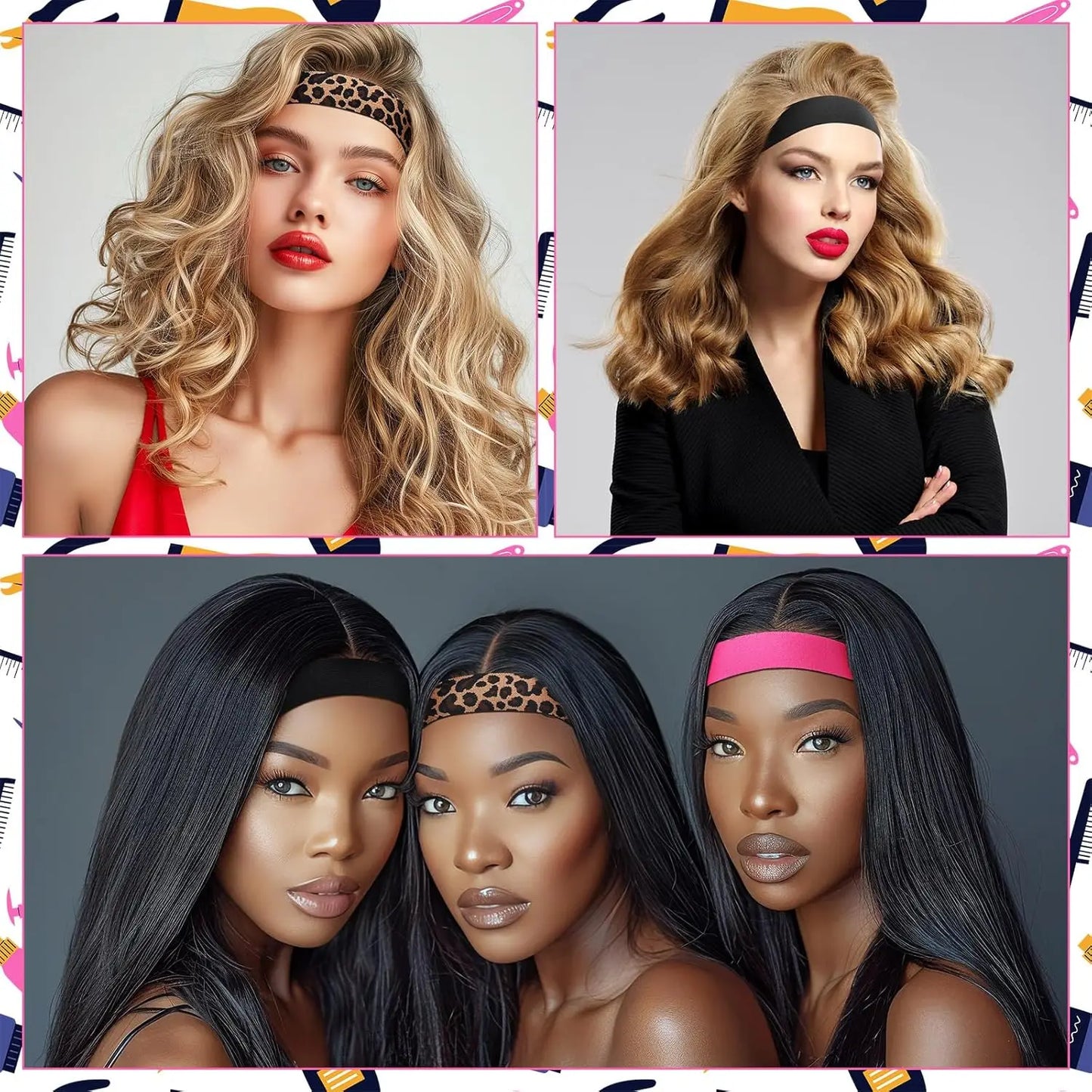 Adjustable No-Slip Wig Headband