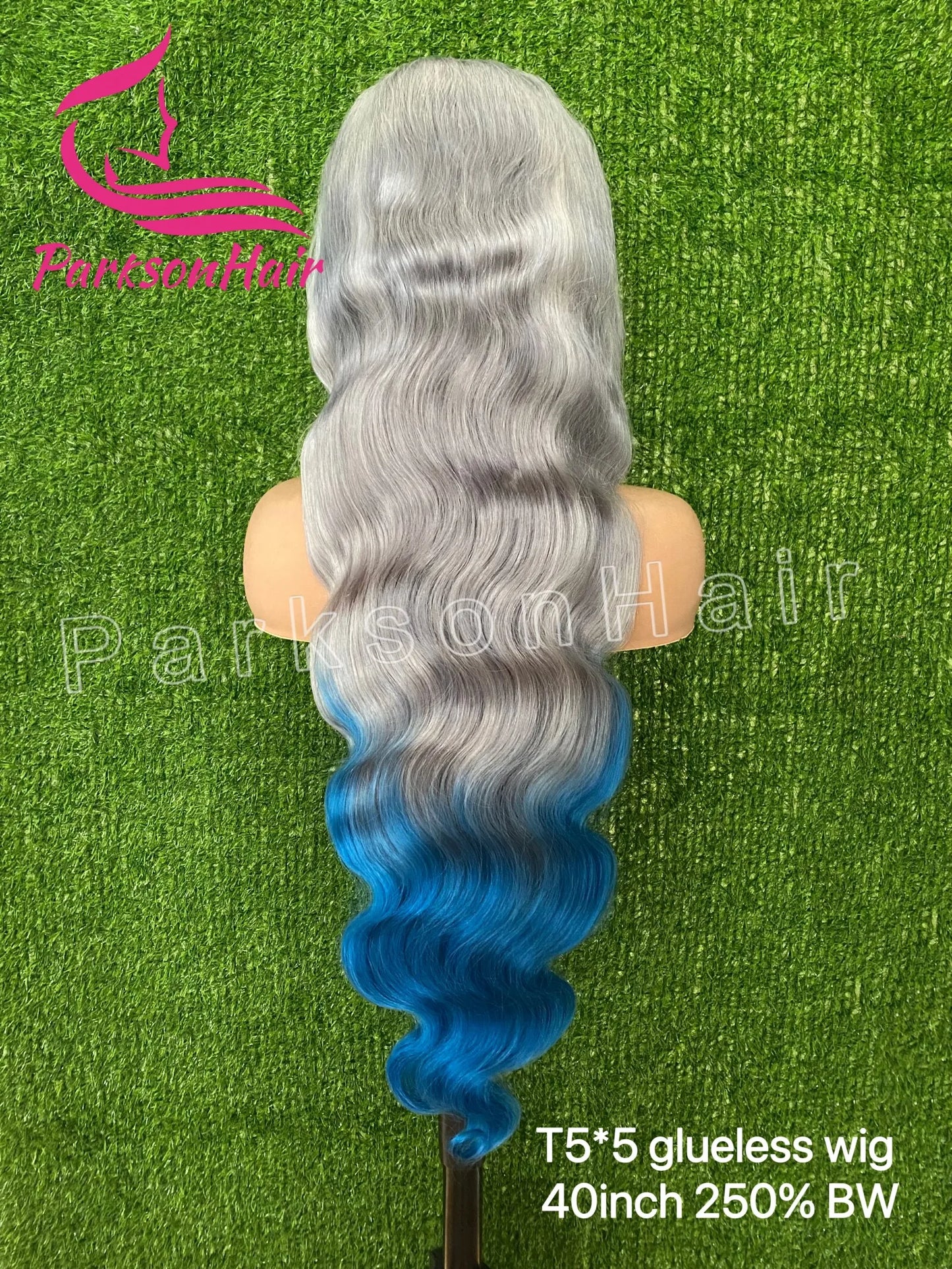 Gray Blue Body Wave Wig