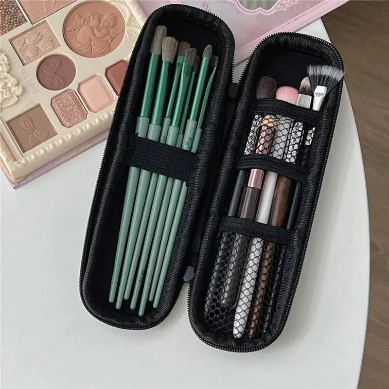 Double-Zip Makeup Brush Case