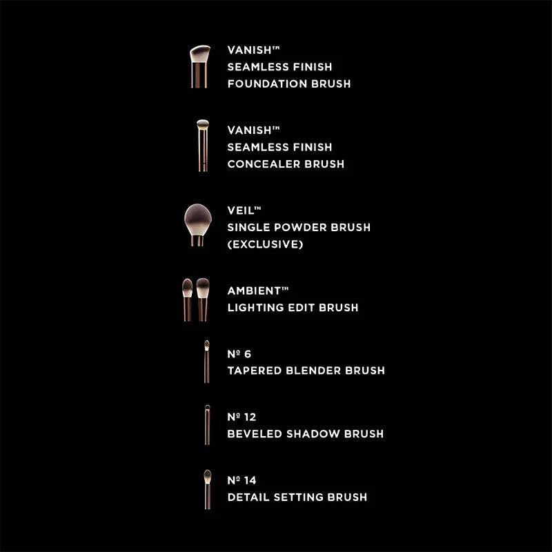 Seven Piece Travel Brush Set