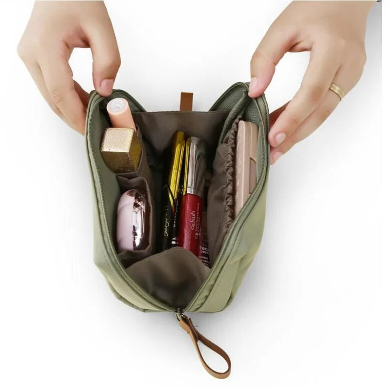 Compact Nylon Zipper Makeup Pouch