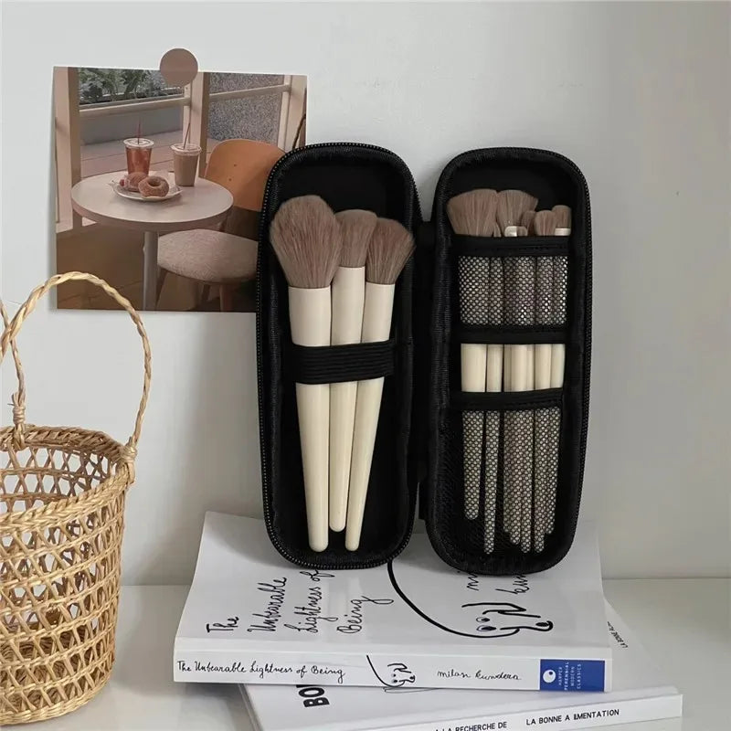 Double-Zip Makeup Brush Case