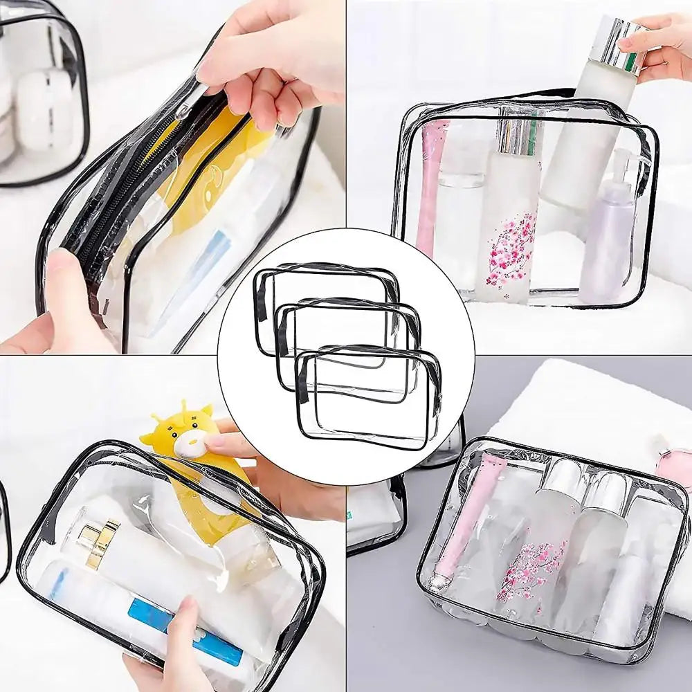 Transparent Zipper Toiletry Storage Pouch