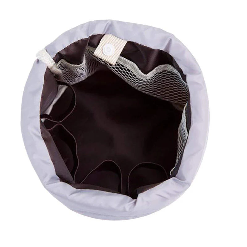 High-Capacity Round Cosmetic Travel Bag