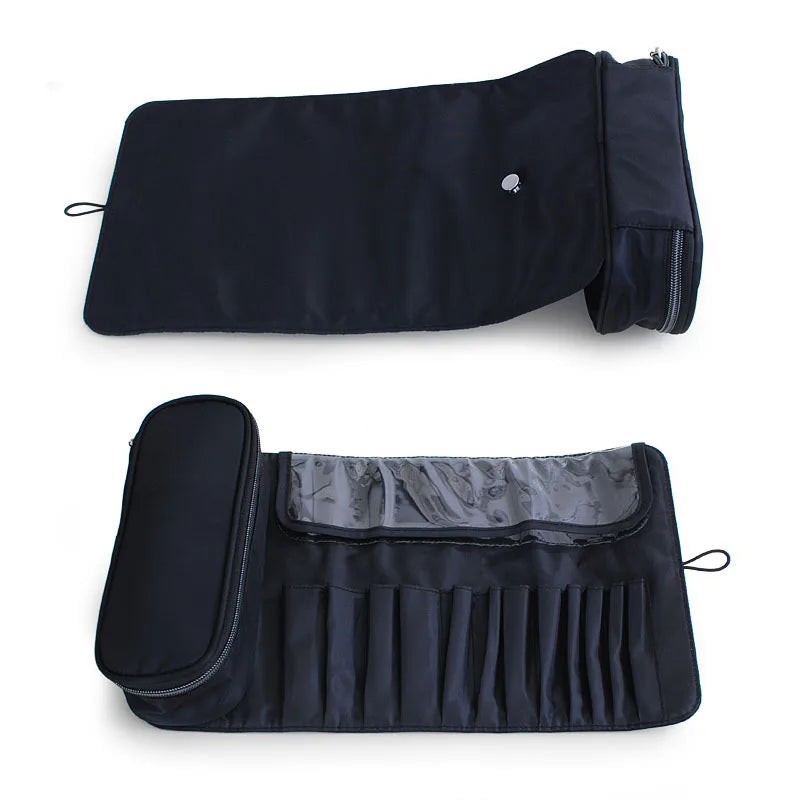 Roll-Up Oxford Makeup Brush Bag