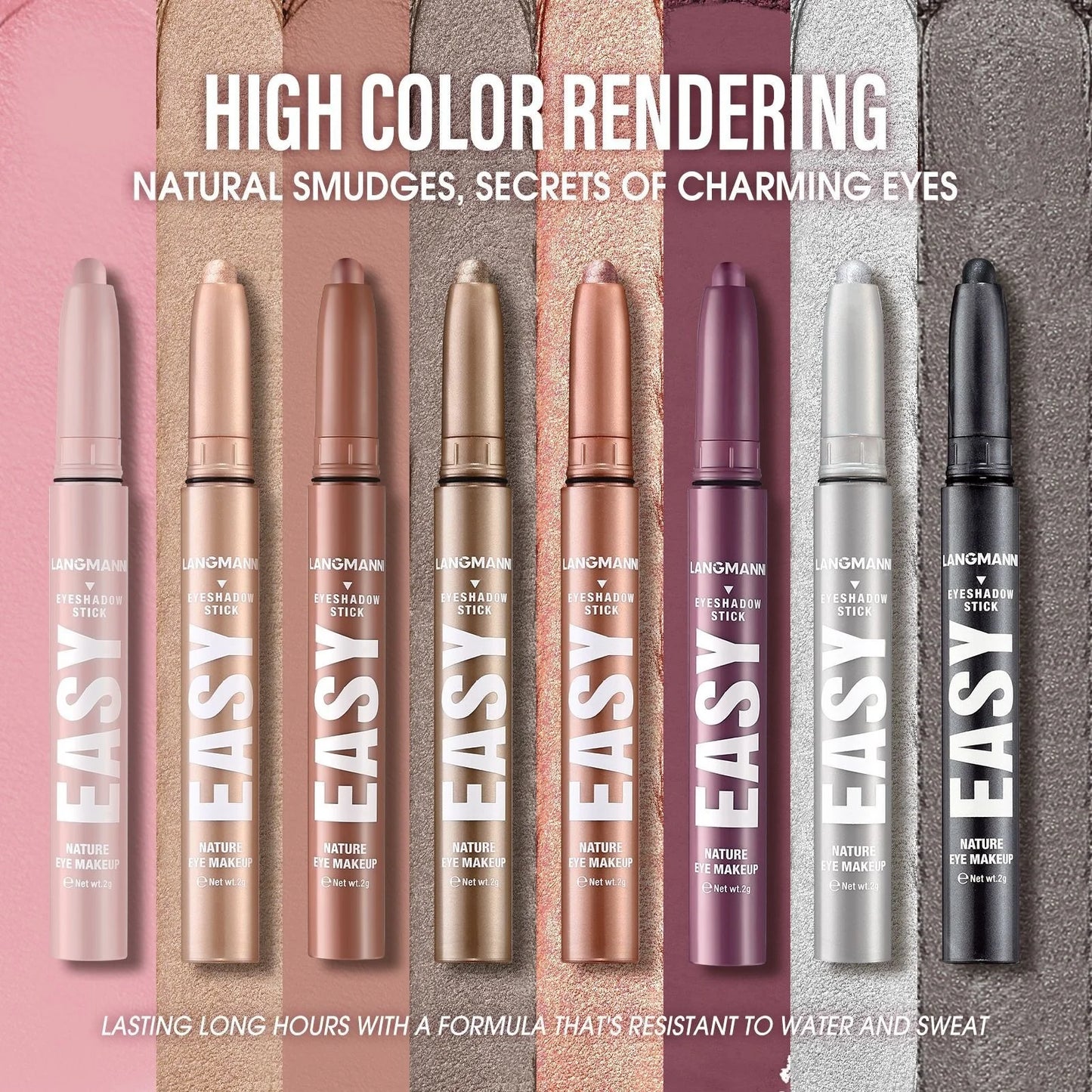 Twelve Color Shimmer Eyeshadow Stick