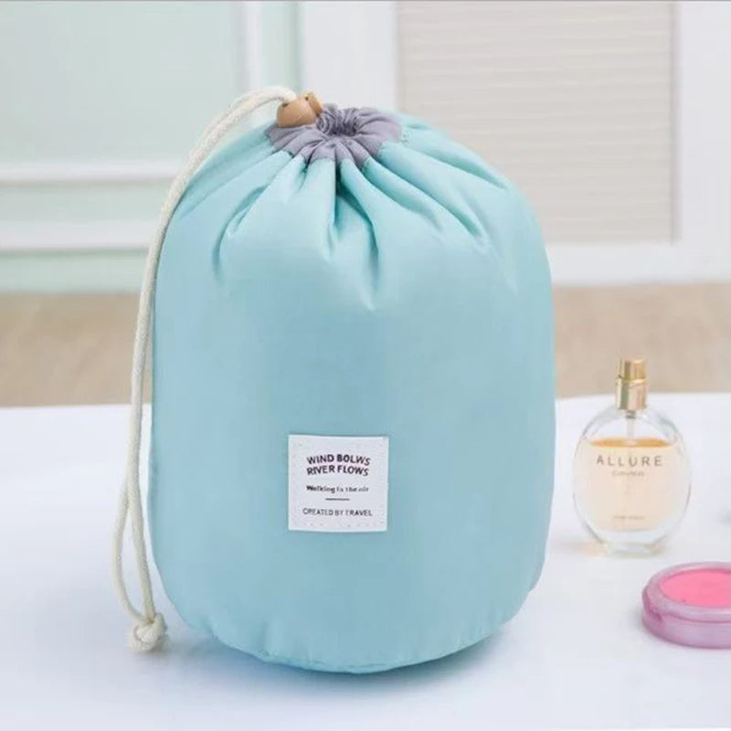 High-Capacity Round Cosmetic Travel Bag